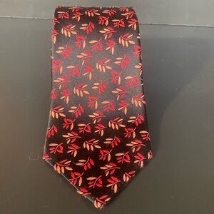 Charvet Place Vendome Silk Floral Pink Black Made in France Tie